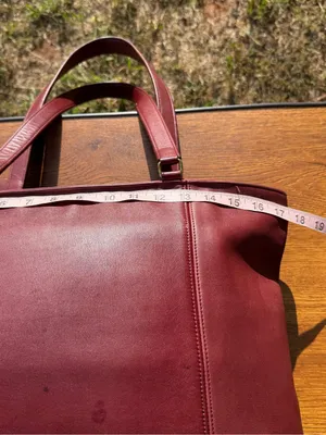Vintage 1980s Coach Shopping Bag Large Red Leather Tote NYC USA 0535-929 thumbnail 8