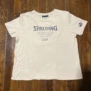 Zara x Spalding Usa Cream Graphic T-Shirt thumbnail 1