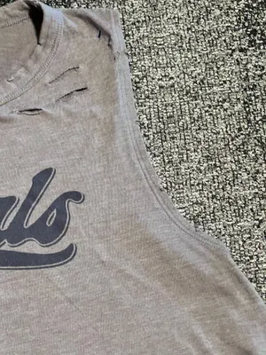 Womens medium Hollister gray "Girls" distressed graphic cropped tank top thumbnail 5