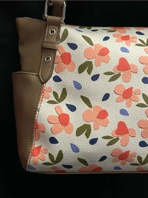 Relic Women’s Floral Print Shoulder Bag in Taupe & Coral thumbnail 12