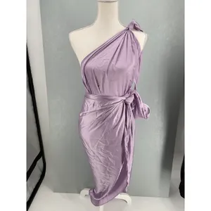 BAOBAB Womens Dress Marea One Shoulder Wrap Lavender Size Large thumbnail 2