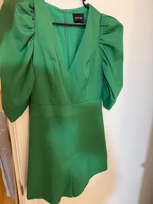 DO+BE Green V-Neck Short Sleeve Romper thumbnail 2