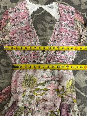 HEMANT & NANDITA Maya Cotton Paisley Floral Long Sleeve Mini Dress S Large thumbnail 11