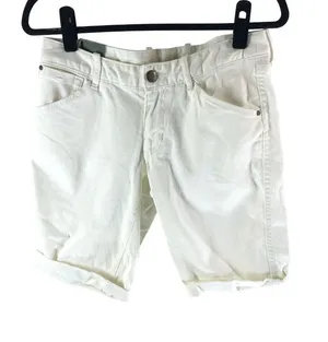 Eddie Bauer Womens White Rolled-Cuff Denim Shorts Size 6 Cotton Blend Casual thumbnail 1