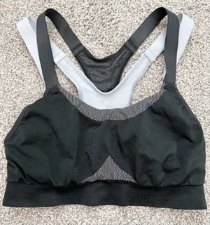 Athleta Double Under Bra Size Small Black Seamless Layered Sporty Clean‎ Girl thumbnail 1