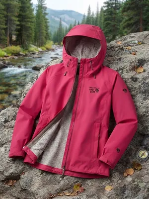 Mountain Hardwear Waterproof Hooded Jacket - Magenta / Pink S thumbnail 1