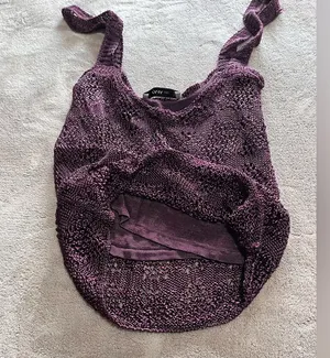 ZARA Knit Silky Stretch Plum Purple Lined Sweater Tank Top Women’s Sz M EUC thumbnail 5