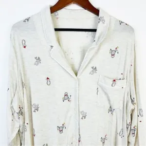Gap Love Holiday‎ Owls Print Pajama Top Size XXL thumbnail 4