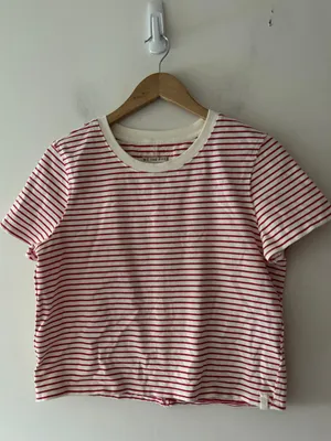 Free People We the Free Red and White Striped Everyday Tee thumbnail 2