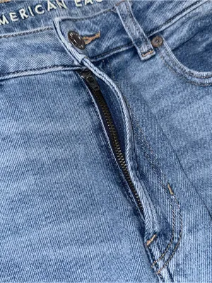 American Eagle Mom Jeans High Rise Stretch Denim Tapered Womens Sz 8 Distressed thumbnail 7