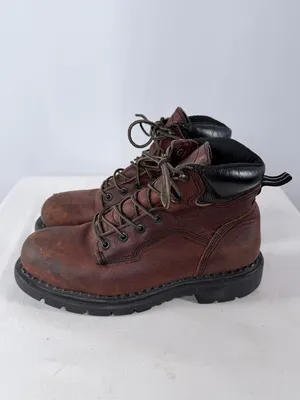 Red Wing Shoes‎ Leather Lace-Up Work Boots in Brown Size 8 Woman's thumbnail 2