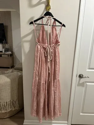 ANTHROPOLOGIE Pinnacle By Shruti Sancheti Paisley Tiered Maxi Dress Pink Large thumbnail 8