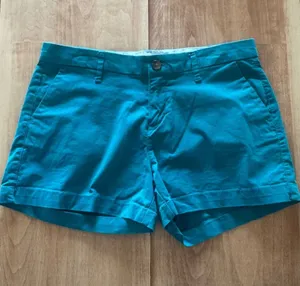 Old Navy Womens Teal Blue‎ Cotton Stretch Chino Shorts Size 2 thumbnail 1