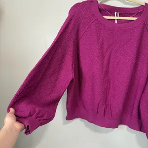Free People Found My Friend Pullover Sweater in Wild Aster Pink Magenta Size XL thumbnail 4