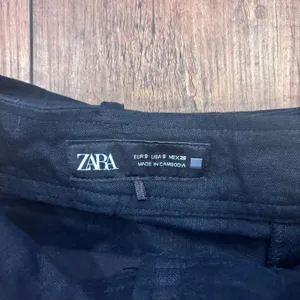 Zara Black Linen Blend Skort Belted Pockets Gold Hardware Boho Festival Sz Small thumbnail 3