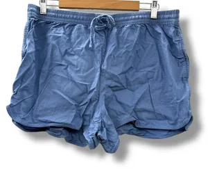 Banana Republic Factory Blue Linen Shorts Large Summer Casual‎ Lightweight thumbnail 1