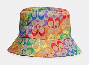 NWT Coach‎ Rainbow Signature Bucket Hat thumbnail 1