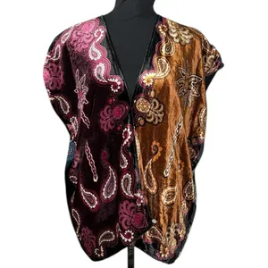 Farm Rio Multicolored Oversized Velvet Top/Blouse(Size Small) thumbnail 2