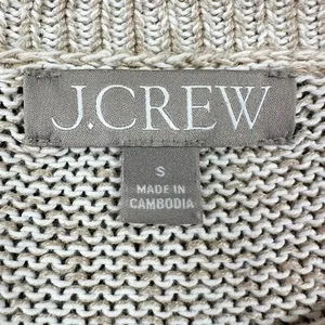 J. Crew‎ Size Small Marled Knit Crewneck Sweater Tan Cream Long Sleeve Coastal thumbnail 3