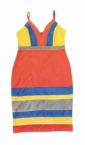 PRIVY Sexy Mini Dress Suede Boho Striped Spaghetti‎ Strap Indie Party Bodycon thumbnail 1