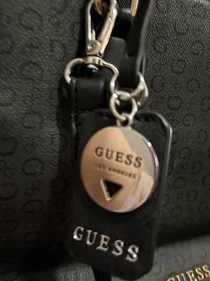 Guess Black Logo-Print Tote with Gold Hardware thumbnail 2