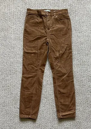 LOFT Tan Corduroy Trousers thumbnail 1