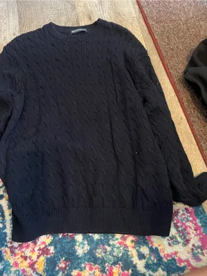 Brandy Melville navy Cable-Knit Crewneck Sweater thumbnail 5