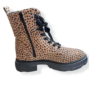 Olivia Miller Womens Normie Combat Boots Animal Print 8 Chunky Lug Sole Edgy thumbnail 6