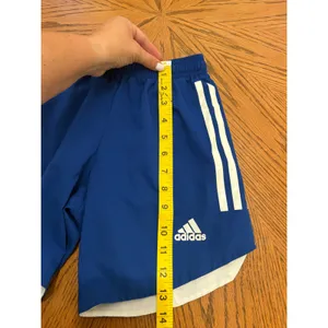 Adidas Shorts Women S Blue 3-Stripe Athletic Soccer Running Gym thumbnail 2