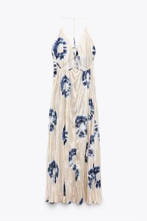 Zara dress maxi oversize fit boho blogger prints casual summer vacation wedding thumbnail 15