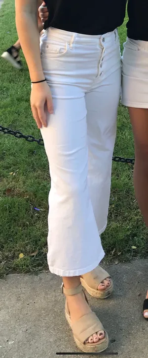 BDG White Flare High waisted Crop Jeans thumbnail 2