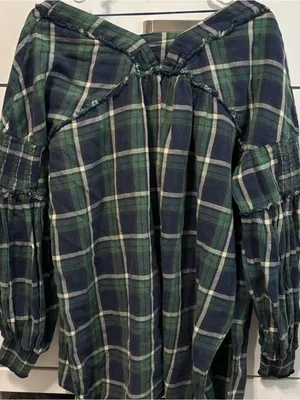 Free People We The Free Plaid Blouse thumbnail 3