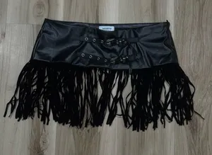 That’s So Fetch Faux Leather Fringe Skirt Belt Women’s 8 thumbnail 1