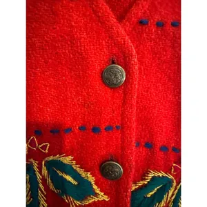 Vintage Erika Casuals Christmas/Holiday Embellished Vest Wool Blend Size M thumbnail 2