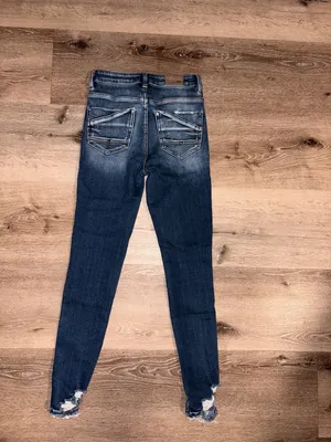 BKE Dark Blue Distressed Skinny Jeans thumbnail 2