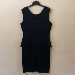 The Limited Solid black fit and flare ruffled Sleeveless dress. Size Large thumbnail 2