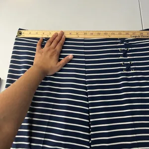 New York & Company Pants Womens XL Navy Blue White Striped Sailor Lace Up‎ thumbnail 8