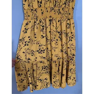 Nanette Nanette Lepore Colonel Mustard Pleated High Neck Dress Sz 6 thumbnail 4