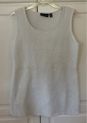 Womens Glitter Knit Scarf White Sparkle Fashion Accessory‎ thumbnail 1