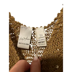 Vicky Moreinis Brown Knit Beaded Swimwear Cover up Dress Beaded Fringe Stretch thumbnail 5
