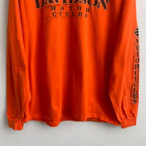 Harley Davidson 2009 Orange Laramie, Wyoming Biker Graphic Long Sleeve Tee thumbnail 4