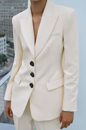 ZARA cream tailored blazer jacket nwt thumbnail 1