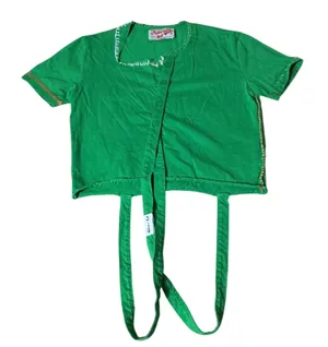 Andersson Asymmetrical‎ Bell Green Reworked Deconstructed Crop Top ATB969W XS thumbnail 1