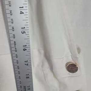 Stoney Clover Lane Target White Linen Blend Overalls with Gold Heart Hardware M thumbnail 9