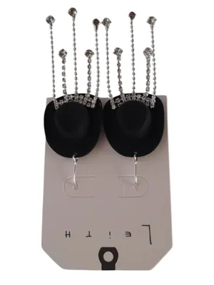 Cowboy Hat Crystal Rhinestone Dangle Earrings  thumbnail 5