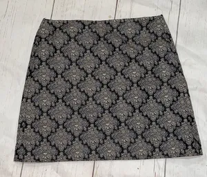Loft blue patterned skirt thumbnail 1