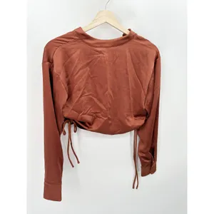Lush‎ Women Rust Orange Satin Crop Top Ruched Mini Skirt Set Size S LS30842-FCI thumbnail 3