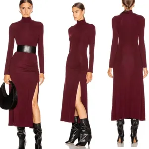 STAUD Portobella Side Ruch Midi Sheath Dress In Merlot Large thumbnail 15