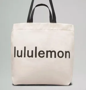 Lululemon NWT Double Handle Canvas Tote Bag 17L Snap Closure Interior Pocket thumbnail 1