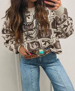 SheIn Brown Sweater thumbnail 1